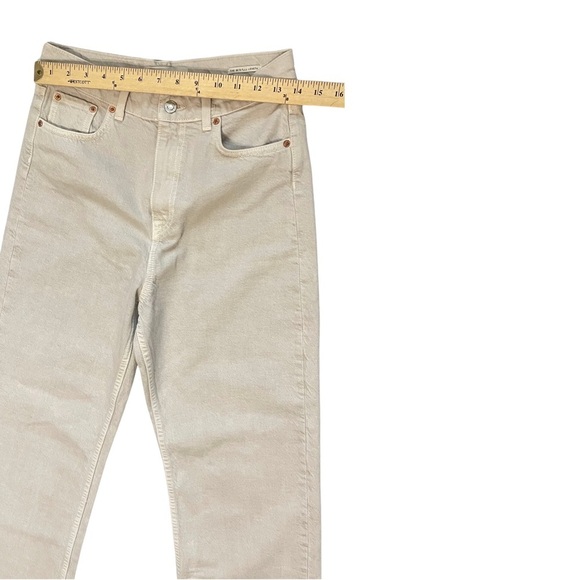 Zara Light Gray Straight Leg Jeans High-Waisted - Picture 5 of 10